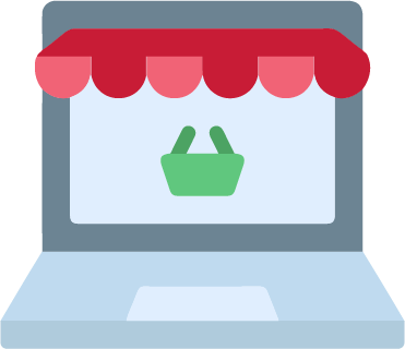 shop cart icon in laptop screen